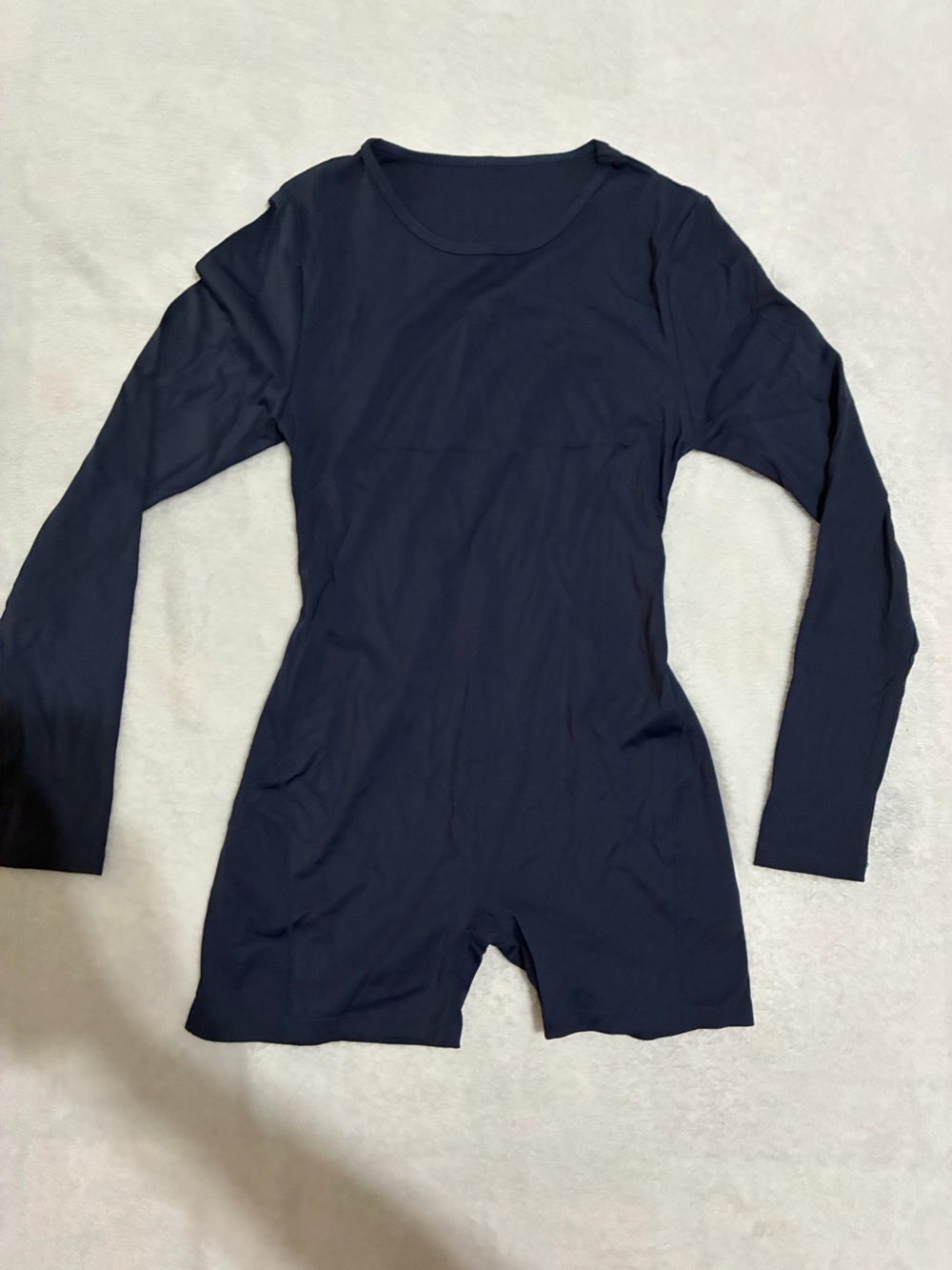 Long-Sleeve Navy Jumpsuit